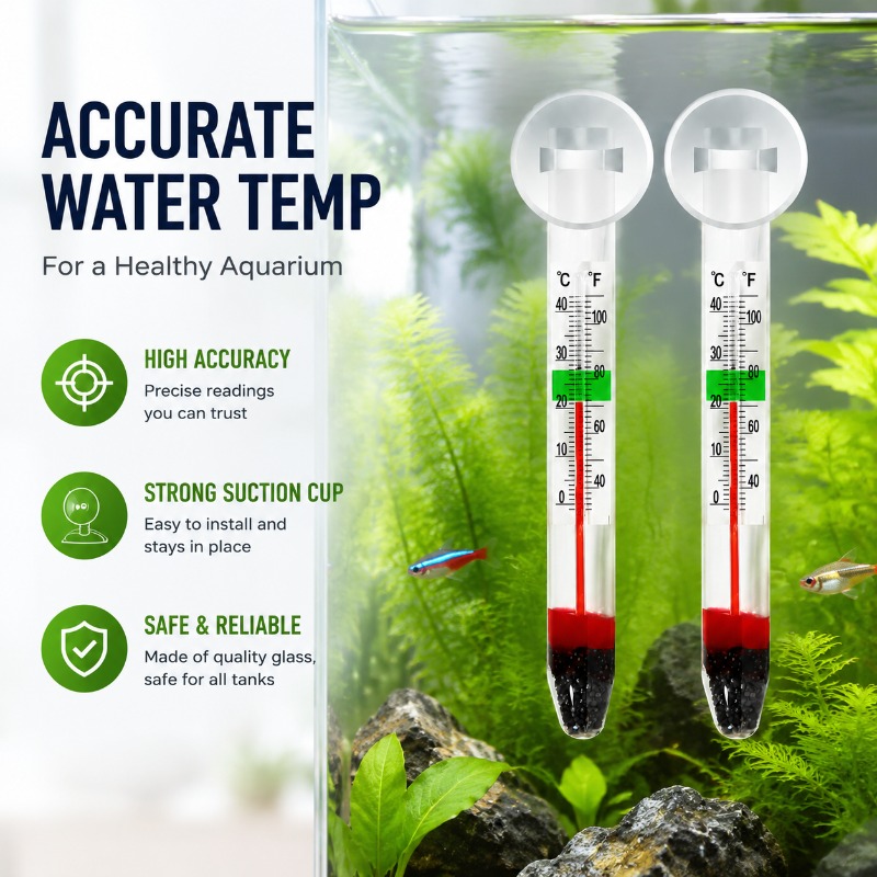 Planted Aquarium Temperature - Termómetro de Vidrio para Acuario con