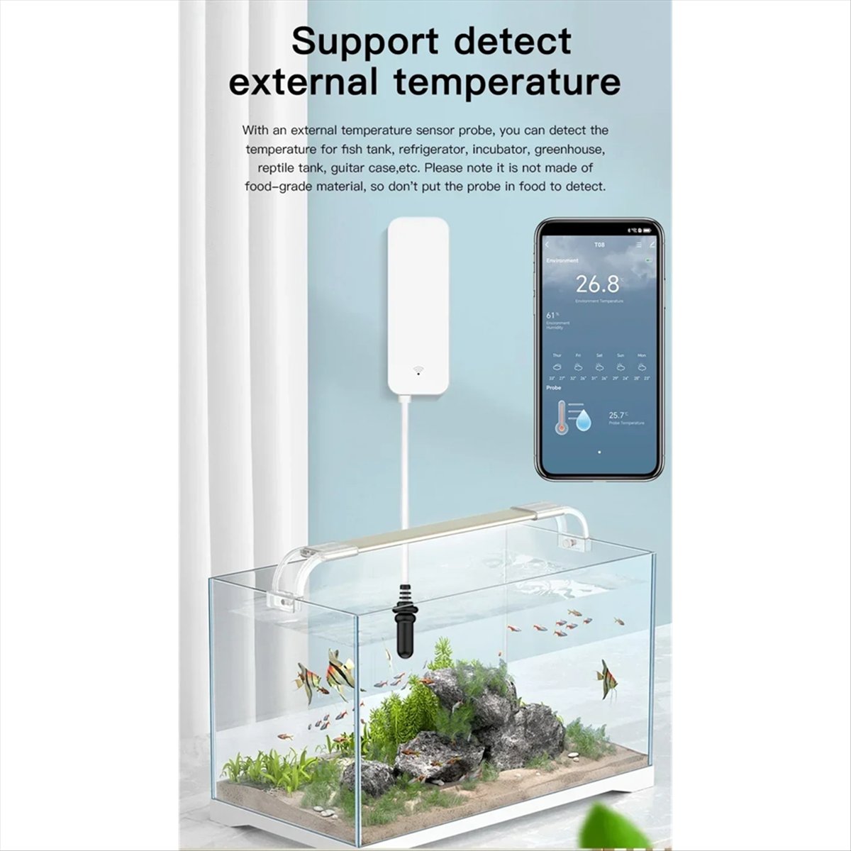 Sensor de Temperatura y Humeda - Planted Aquarium Temperature reseña y precio
