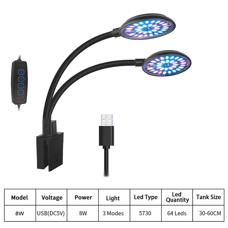 Luz LED USB para acuario, lámp - Aquarium Plant Light reseña y precio