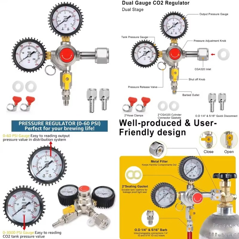 Regulador de CO2 para Cerveza, - Co2 Regulator Dual Stage reseña y precio